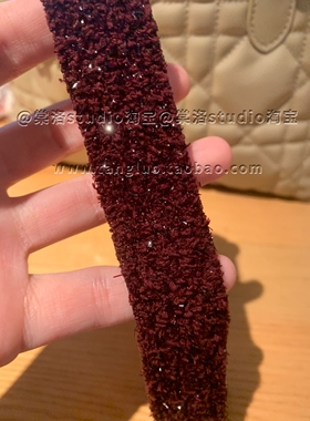 出片氛围感 暗酒红丝绒亮片choker颈链女个性独特锁骨链辣妹项圈