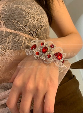 「雾凇岛」蕾丝锆石手链女小众个性手镯独特设计手饰品甜酷辣妹风