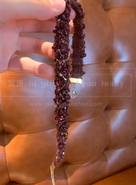 蓝莓酱biling bling亮片choker颈链女紫色氛围感项圈毛绒颈带个性