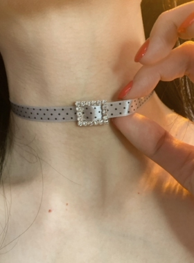 波点千金 贴肤丝带choker颈链女小众纯欲感颈带日常百搭细款项链