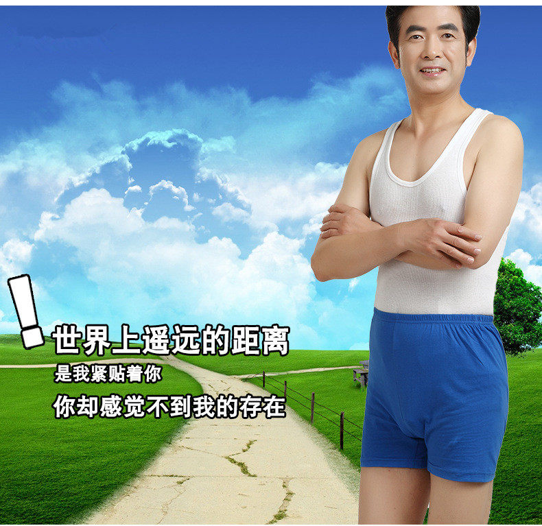 纯棉男平角裤头全棉质中老年人加大码高腰100%棉档老人内裤3条装,淘宝优惠券,粉丝福利购,淘宝优惠卷