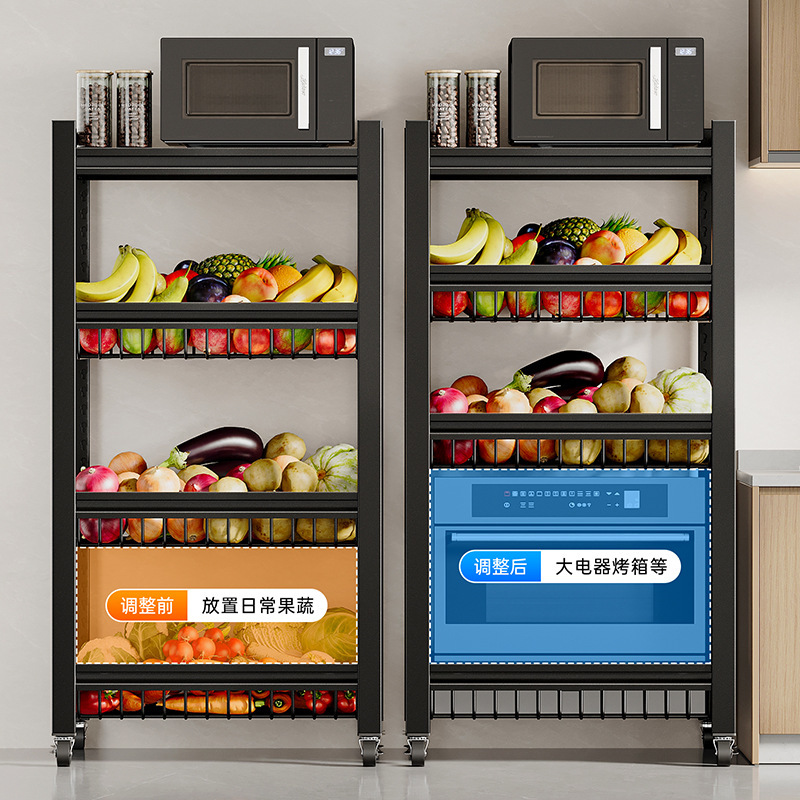 Kitchen multifunctional storage rack with microwave oven - 图0