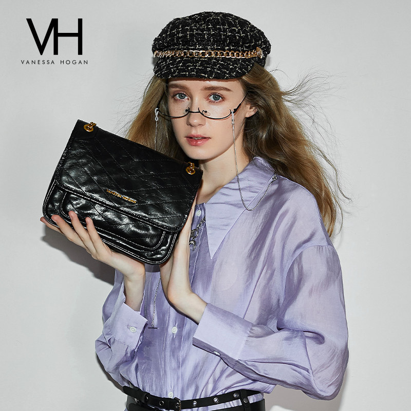 vh轻奢油蜡质感腋下2022新款斜挎包 vanessahogan女士包袋