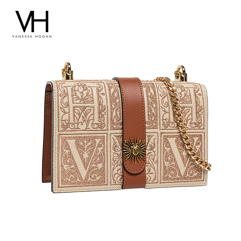 vh 2022新款牛皮刺绣高级感单肩包 vanessahogan女士包袋