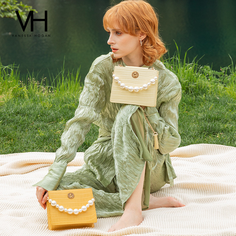vh新款斜挎手拎小方包夏季链条包 vanessahogan女士包袋
