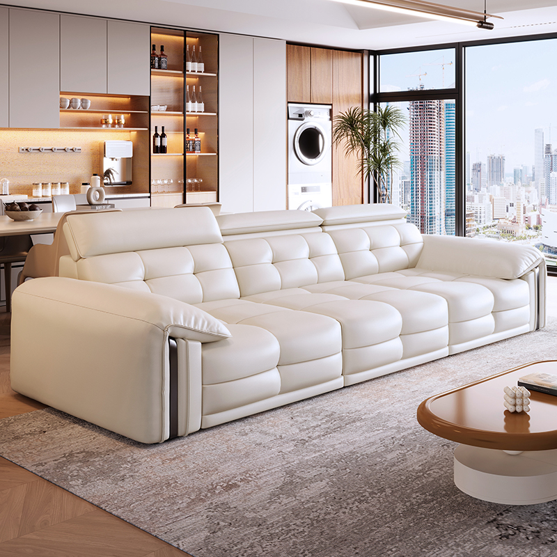 劳伦斯沙发真皮客厅轻奢高级感新款直排意式极简头层牛皮双三人位 - 图2