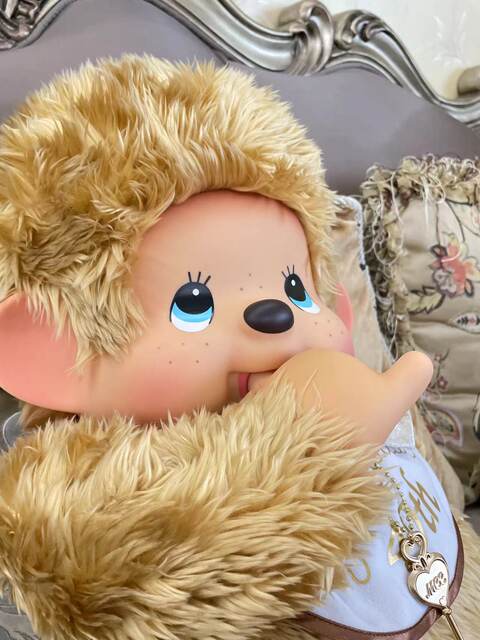 Monchhichi Cute Monchhichi 40th Anniversary Edition 80cm Golden Retriever Boy and Girl Plush Doll 2L