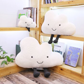 ins ສີຂາວຂະຫນາດນ້ອຍ cloud plush toy cloud sofa pillow car pillow cushion hug ນອນເດັກຍິງຫົວໃຈ doll