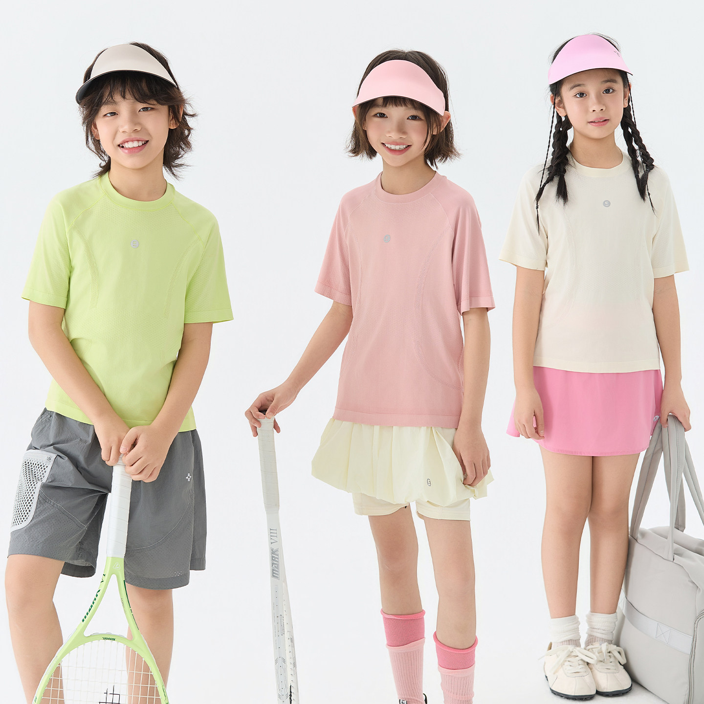 Eayakids儿童短袖T恤男女童圆领拼色印花休闲上衣凉感舒适短袖T恤