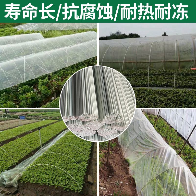 100根拱棚大小支架菜棚保温棚花棚玻纤杆农用拱竿骨架玻璃钢实心 - 图3