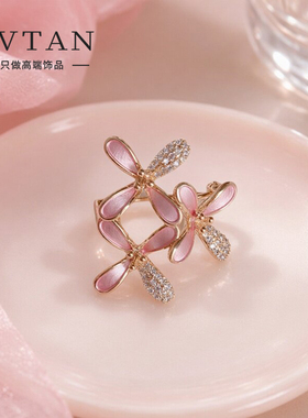 简约素雅滴油丁香花胸针女气质时尚镀金花朵小别针防走光扣配饰品