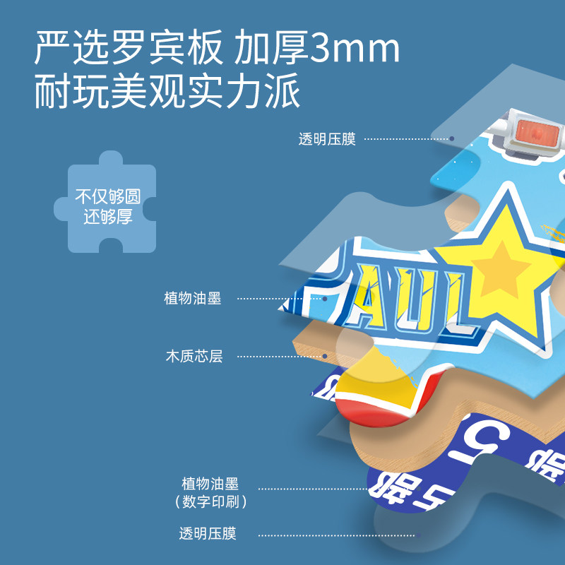 超级飞侠铁盒拼图100片儿童益智木质玩具3到6岁幼儿宝宝男孩平图