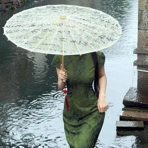 新中式油纸伞防雨书法古风汉服拍照走秀道具伞桐油纸伞装饰摆件伞 - 图2