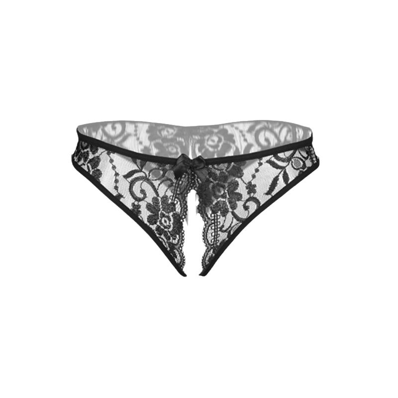 日系大码开裆性感内裤女生无痕透明蕾丝低腰蝴蝶结镂空超薄丁字裤,淘宝优惠券,粉丝福利购,淘宝优惠卷