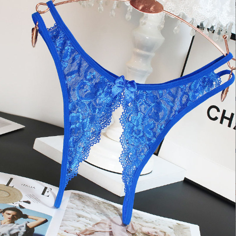 日系大码开裆性感内裤女生无痕透明蕾丝低腰蝴蝶结镂空超薄丁字裤,淘宝优惠券,粉丝福利购,淘宝优惠卷