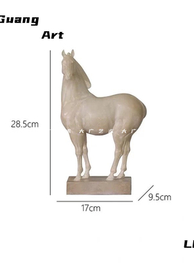 大广 新中式样板间客厅茶几烛台书架马软装摆件桌面氛围感装饰品