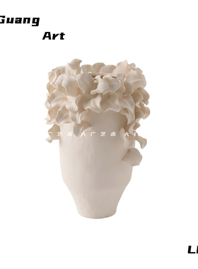 大广 餐桌花束摆件中式中古老钱抽象艺术样板房营销中心餐厅花艺