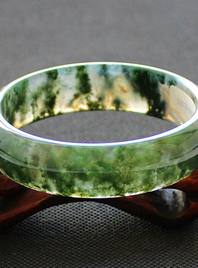 纯天然A货蓝田玉冰透玛瑙手镯