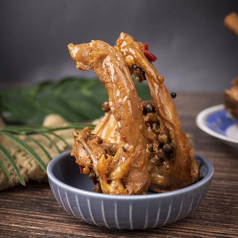 藤椒麻辣鸭板肠鸭肠香辣鸡胗甜辣鸭脖卤味熟食鸭货鸭食管食鸭锁骨-图1