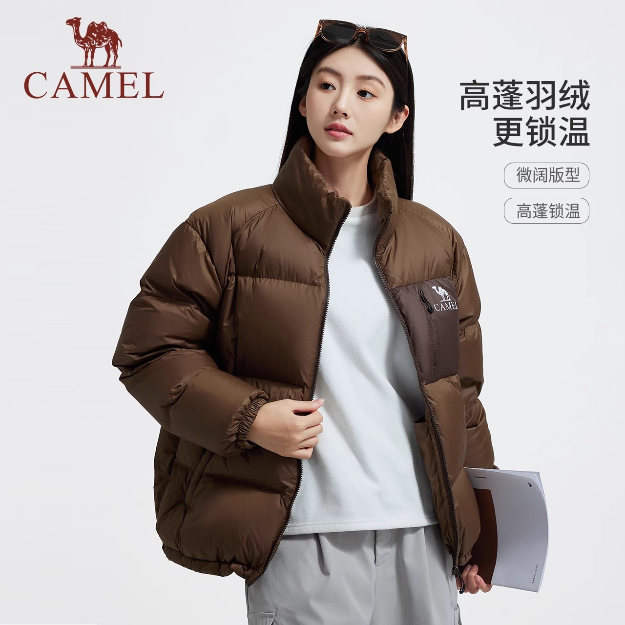 【3A抗菌】骆驼气凝胶羽绒服淘气包户外石墨烯防泼水面包服冬男女 - 图0