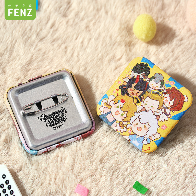 非人哉官方店分子谷子派对时光系列马口铁徽章套装糖果膜吧唧胸针 - 图1