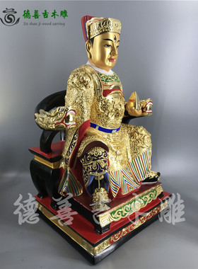 木雕华光大帝古典香樟木马天君