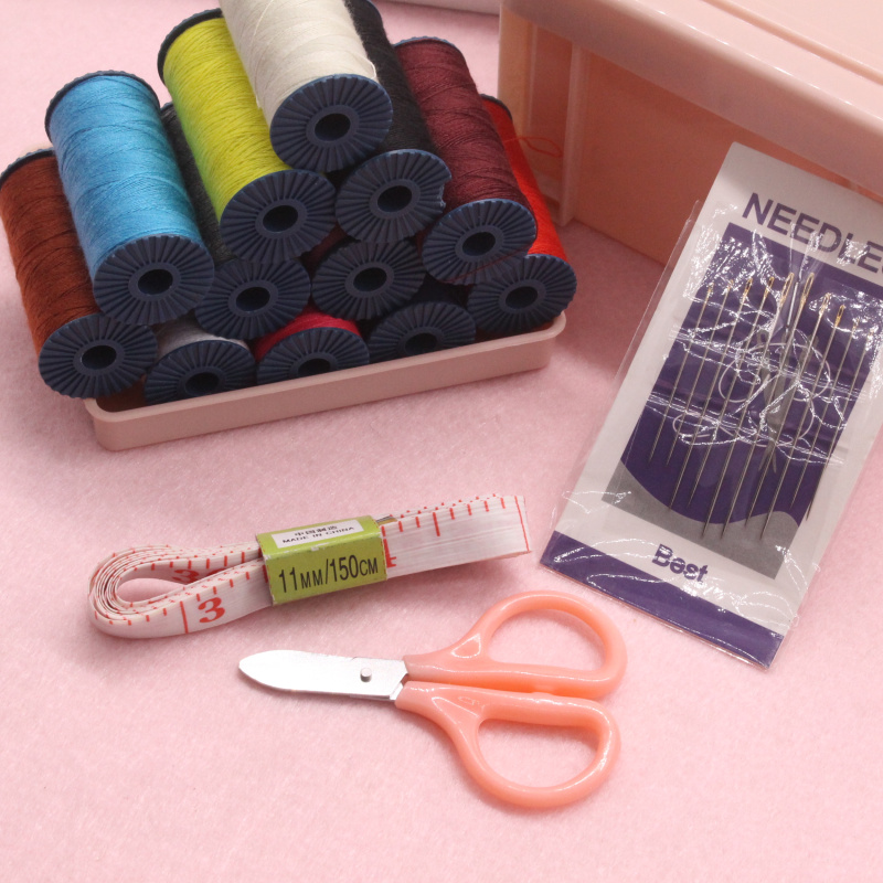 包邮家用针线盒套装12色针线包手缝线手提便携缝补工具缝补收纳盒 - 图3