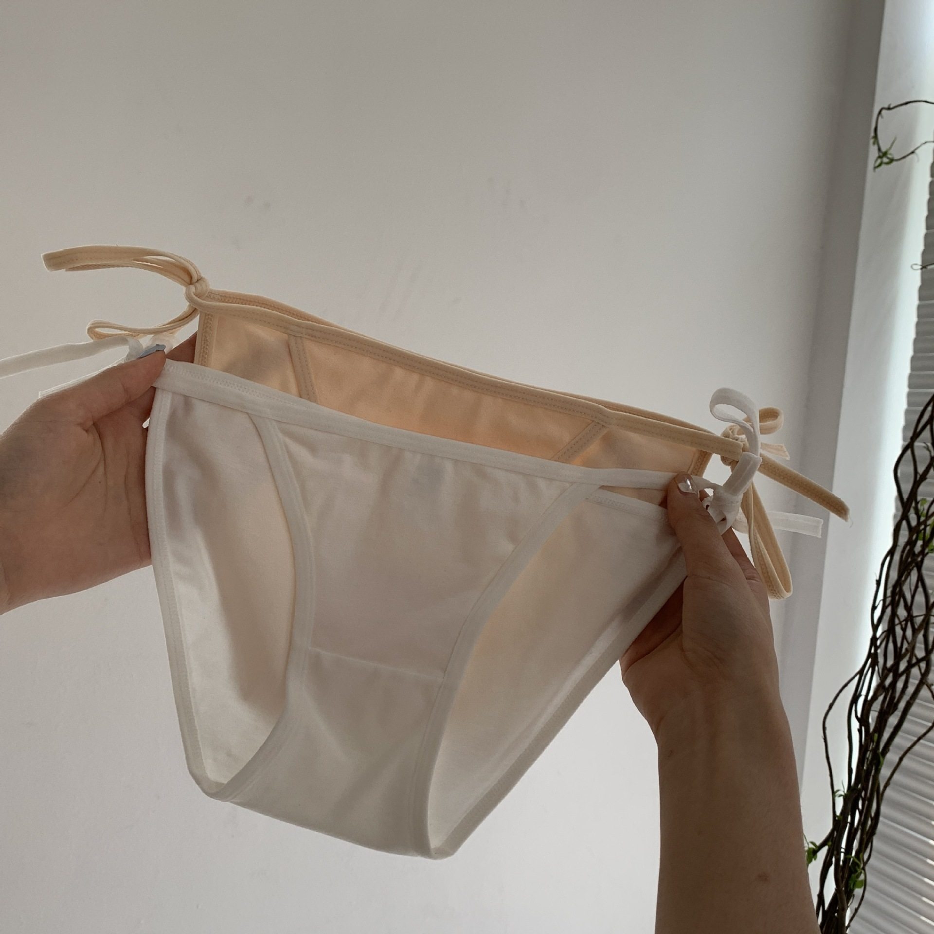 可解开绑带甜美纯欲风女生高开叉系带蕾丝内裤性感纯棉女士三角裤,淘宝优惠券,粉丝福利购,淘宝优惠卷