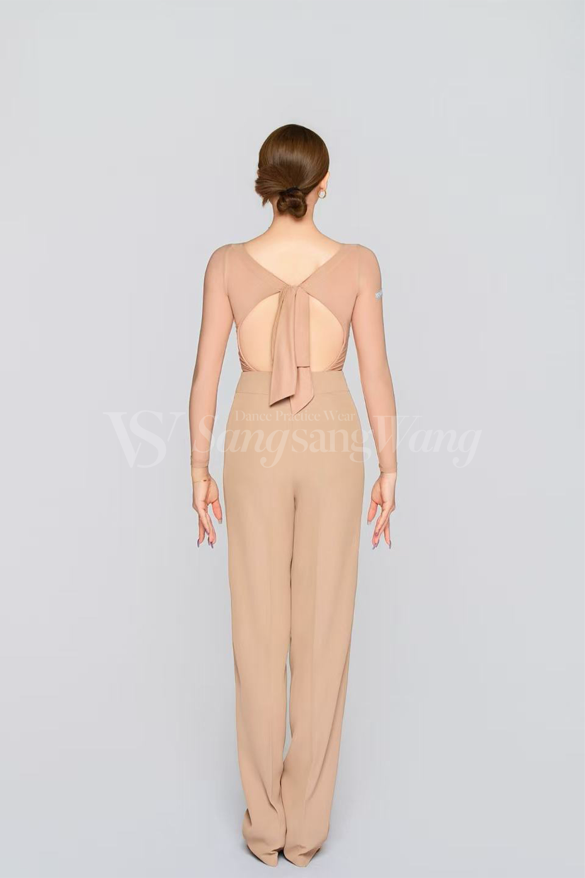 sswang舞服女士拉丁舞桑老师秋冬显瘦高腰西裤教师服集训穿搭女裤 - 图3