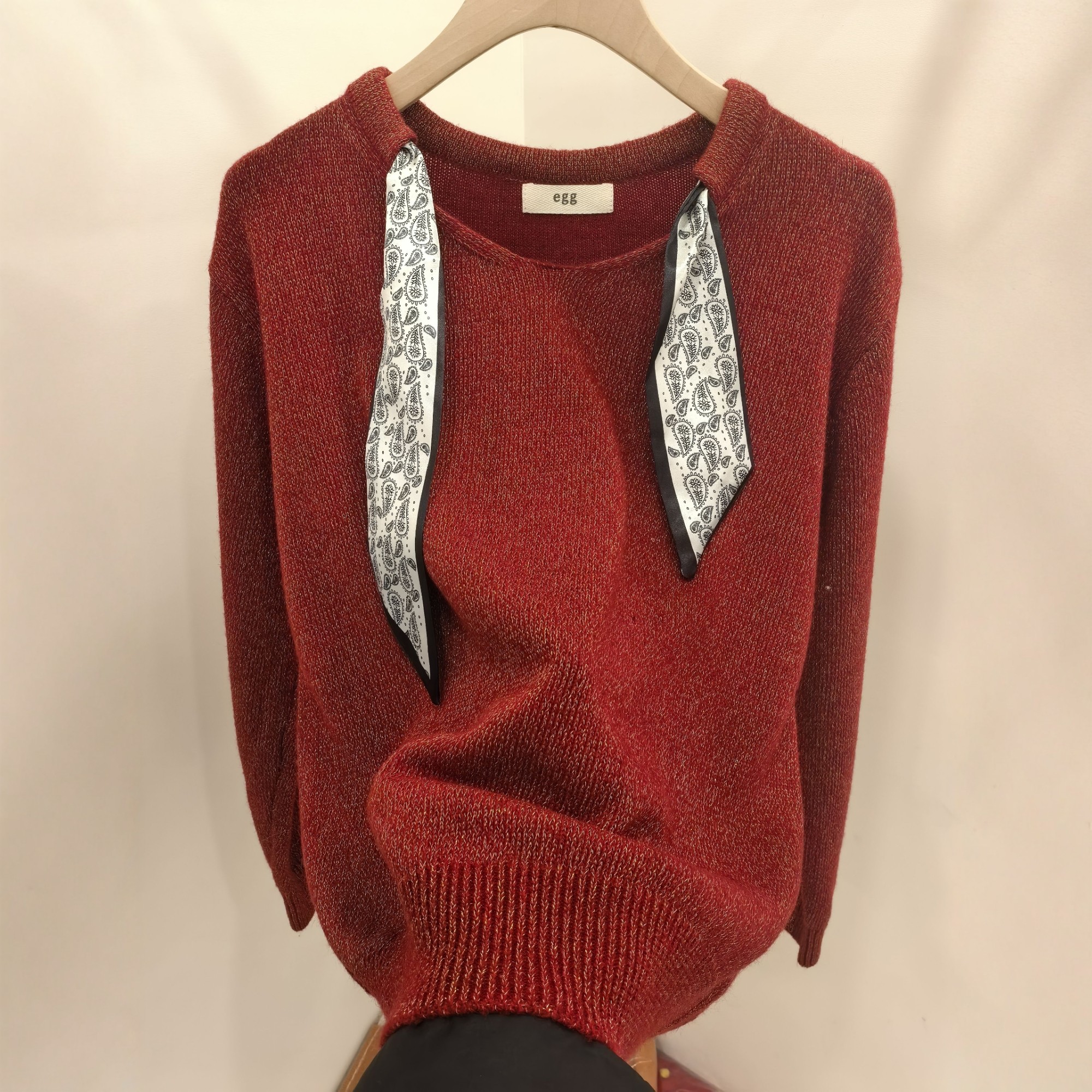 2025冬季新款韩版宽松系带丝巾亮丝浣熊绒羊毛针织衫女毛衣打底衫,淘宝优惠券,粉丝福利购,淘宝优惠卷