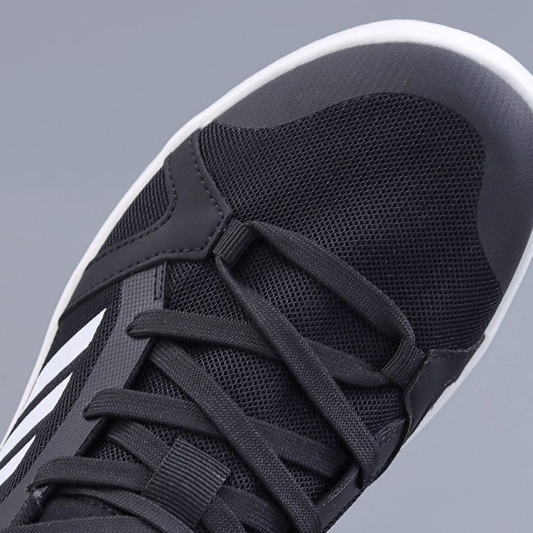 2025夏季新款透气网鞋男鞋平底百搭软底户外运动鞋黑色休闲鞋板鞋 - 图1