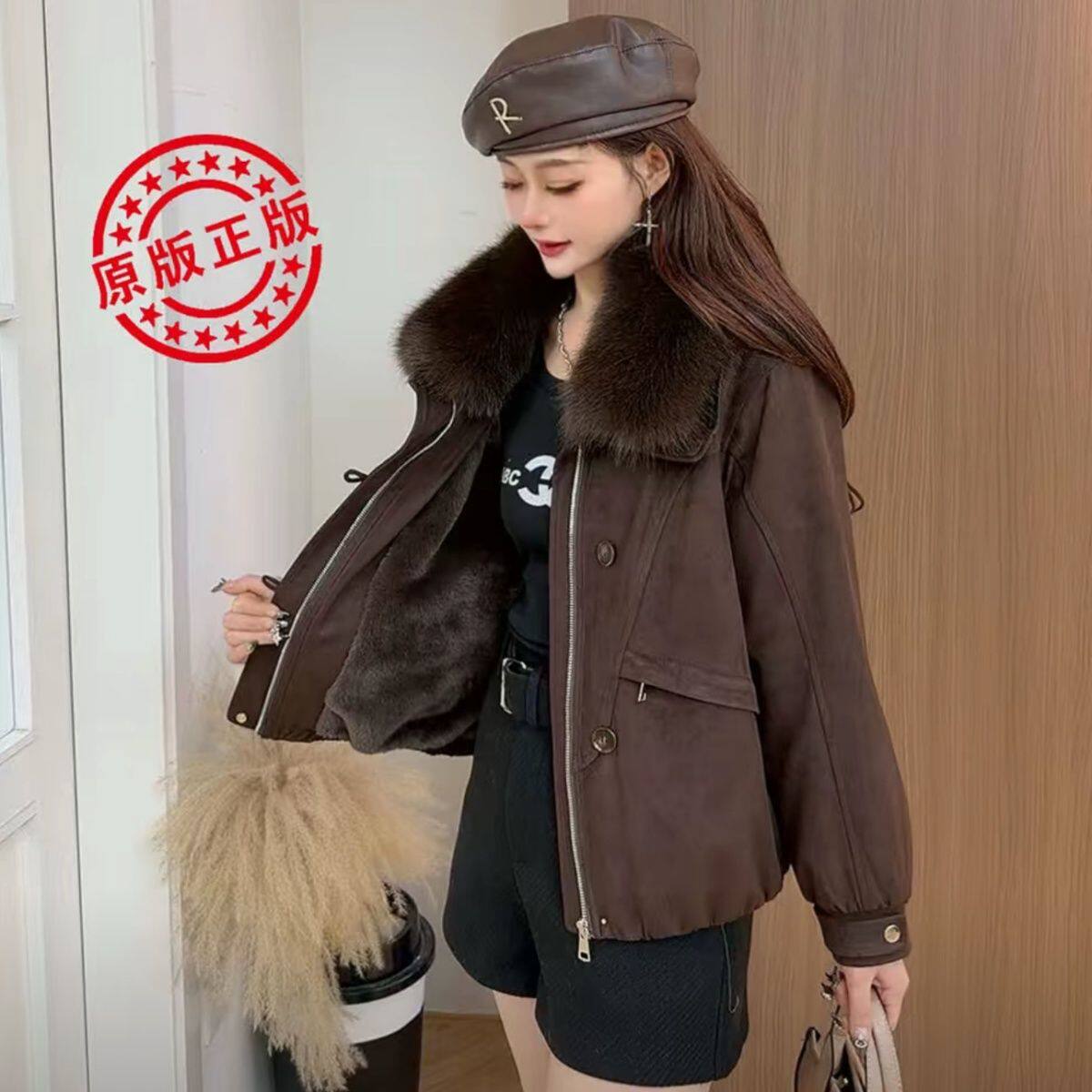 可拆卸大毛领加绒加厚棉衣外套女2025冬季新款宽松派克服加棉夹克,淘宝优惠券,粉丝福利购,淘宝优惠卷