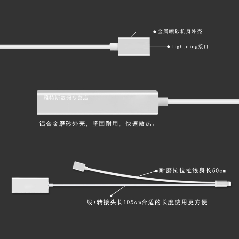 东雅适用苹果手机以太网连接网线转换器ipad有线网卡网络iphone11/12/13/14平板直播抢单抢红包转接头转接口-图3