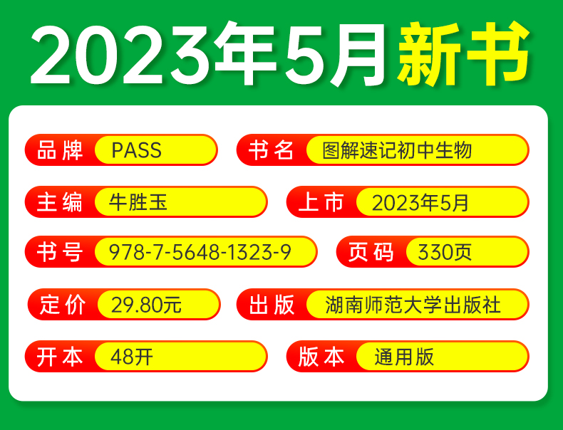 初中图解速记政治历史地理生物4本套装2024版pass绿卡初中政史地生知识大全人教版教材同步辅导小四门基础知识口袋书速记课堂笔记-图2