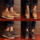 真皮马丁靴圆头英伦风复古工装登山鞋短靴休闲鞋男士透气沙漠靴子