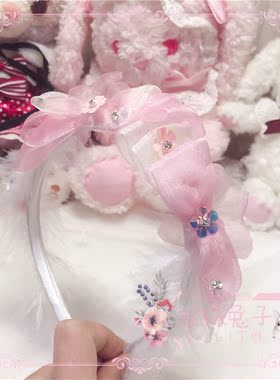 原创手作风亮片边夹配饰发箍