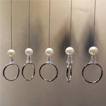 Clothing Store Rings Hanger Pearl Wire Hanger Pearl Wire Hanger Display Wall Suspension Show Shelf Womens Clothing Chain Hanging Clothes Chain