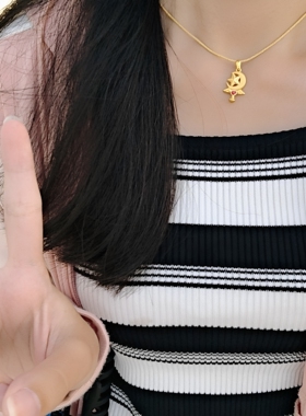 高档项链绳女手工编织吊坠锁骨链