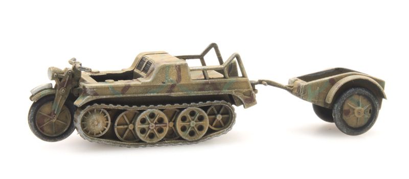 HO 成品 Artitec WW II 二戰德軍SdKfz 2 半履帶摩托車帶拖車系列 - 图2