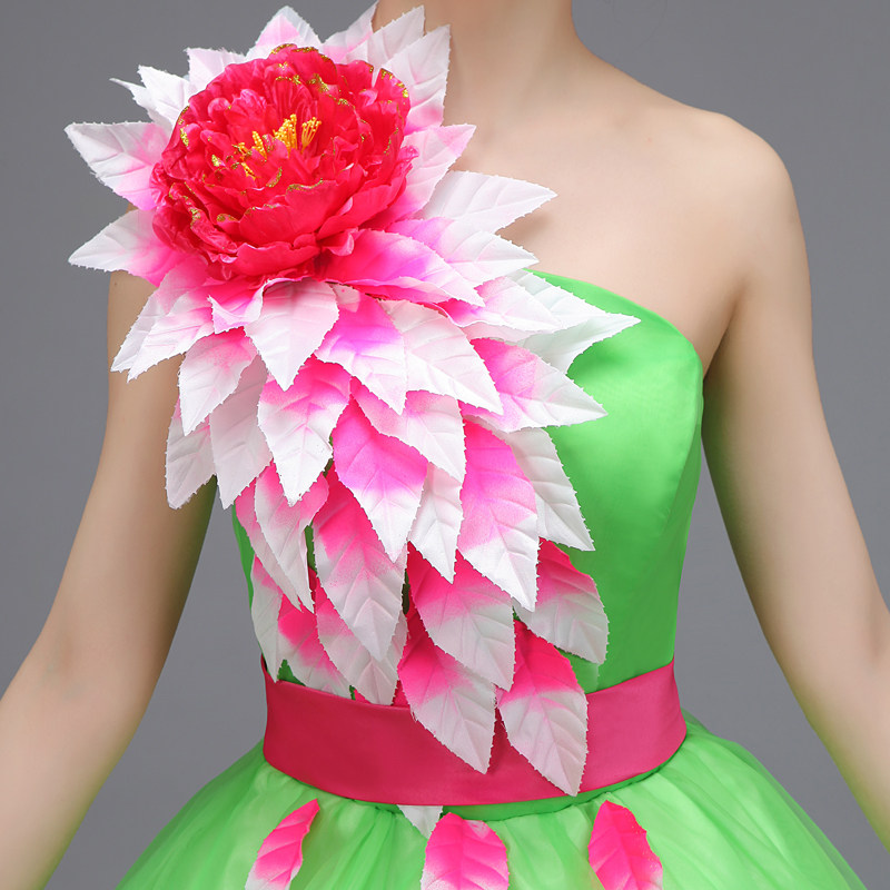 2022新款显瘦单肩晚装礼服唱歌舞台演出服 长款蓬蓬裙主持人礼服,淘宝优惠券,粉丝福利购,淘宝优惠卷