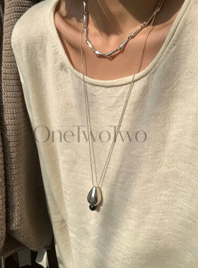 玉石细蛇骨链925银女花苞项链