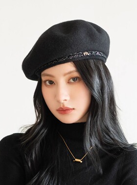 疯帽子小香风羊毛贝雷帽显脸小