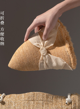 疯帽子法式天然拉菲草渔夫帽