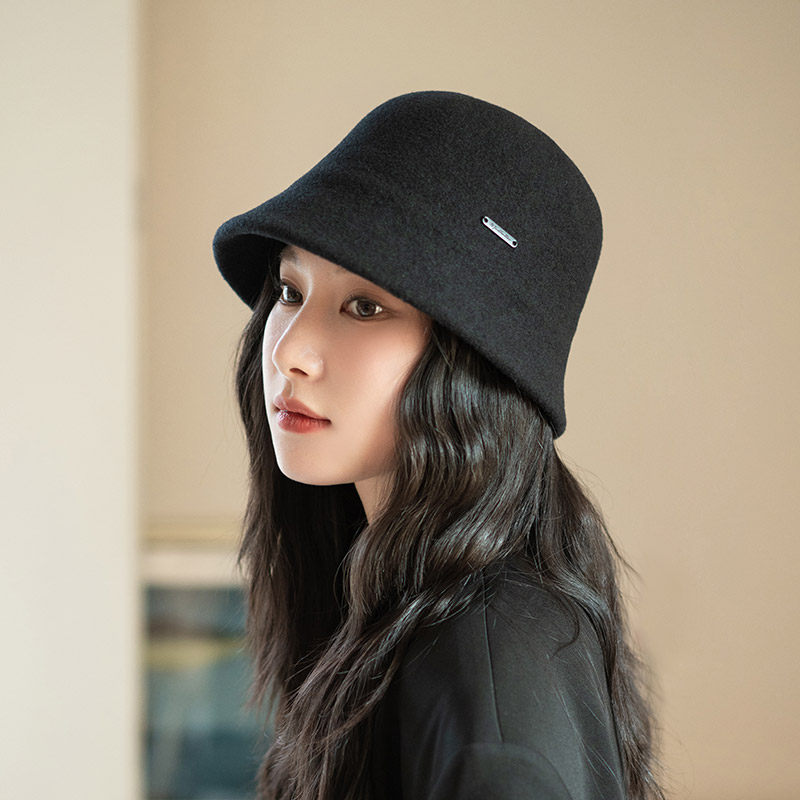 疯帽子 前长后短小头渔夫帽女纯羊毛盆帽保暖百搭显脸小秋冬新,淘宝优惠券,粉丝福利购,淘宝优惠卷