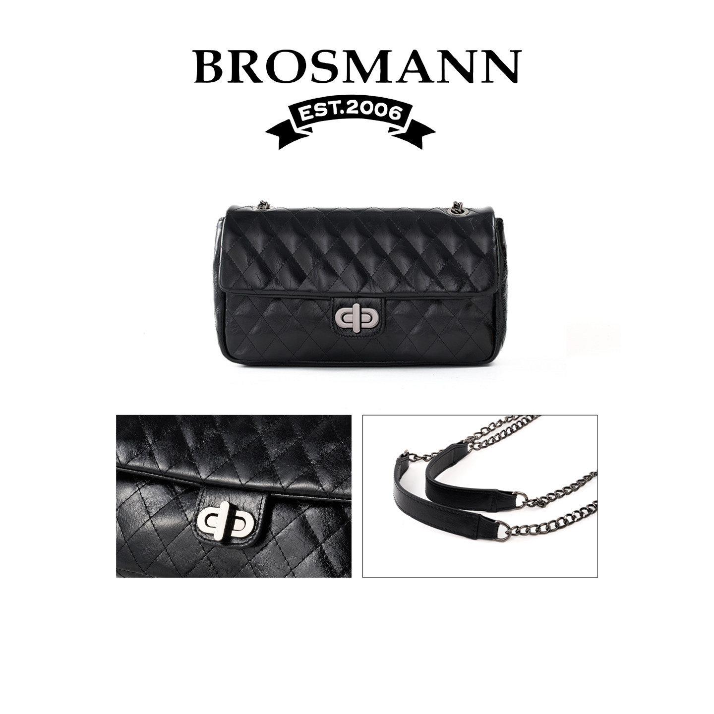 宝舒曼新款牛皮女士斜挎包大牌通勤大容量腋下包轻奢真皮链条包女,淘宝优惠券,粉丝福利购,淘宝优惠卷