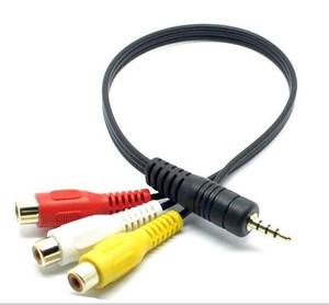 适用于TCL海信日立飞利浦熊猫电视机3.5mm三合一AV线一分三音视频转接线