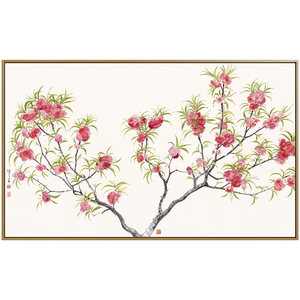 薛继业x仟象映画新中式横幅客厅装饰现代玄关水墨画挂画花卉壁画