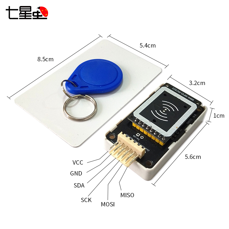 MFRC-522 RC522 RFID射频 IC卡感应模块 送S50复旦卡、钥匙扣 - 图1