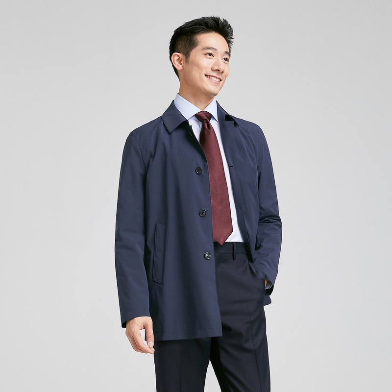 【商场同款】雅戈尔男士风衣秋冬新款官方商务休闲棉风衣外套男 - 图1