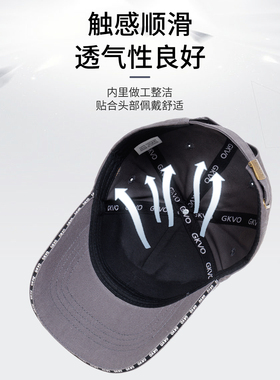 新款高顶纯棉铁牌刺绣棒球帽男士大头围显脸小休闲百搭潮流鸭舌帽
